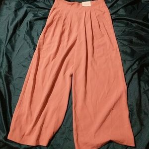 Top Shop Cropped Wide Pink Pants